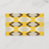 Aztec Tribal Yellow Brown Indianerdesigns Visitenkarte (Rückseite)