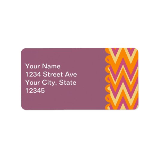 Aztec Tribal ZigZag Adressaufkleber (Vorne)