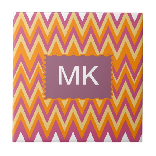 Aztec Tribal ZigZag Fliese (Vorderseite)