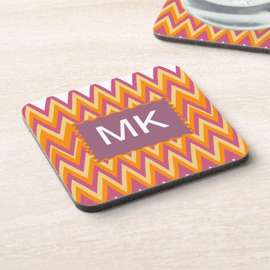 Aztec Tribal ZigZag Getränkeuntersetzer (Linke Seite)