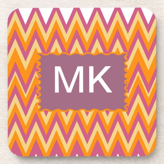 Aztec Tribal ZigZag Getränkeuntersetzer (Vorderseite)