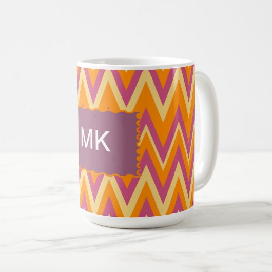 Aztec Tribal ZigZag Kaffeetasse (VorderseiteRechts)
