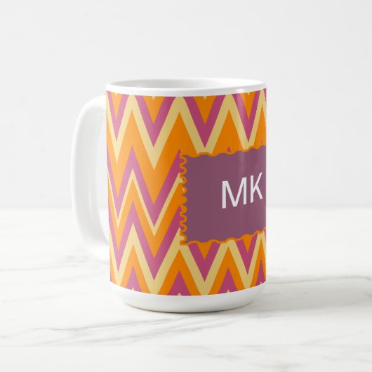 Aztec Tribal ZigZag Kaffeetasse (Vorderseite Links)
