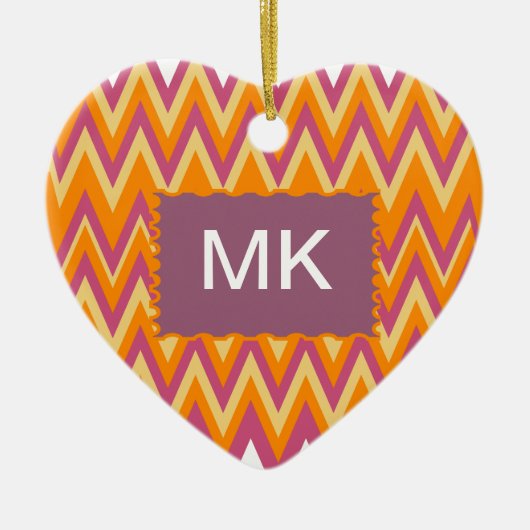 Aztec Tribal ZigZag Keramik Ornament (Vorne)