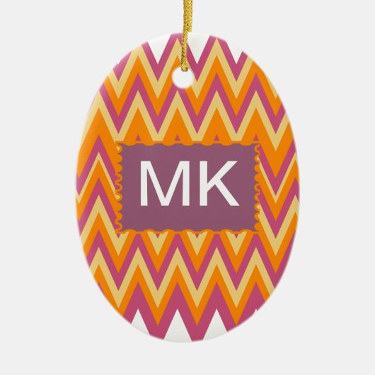 Aztec Tribal ZigZag Keramikornament (Vorne)