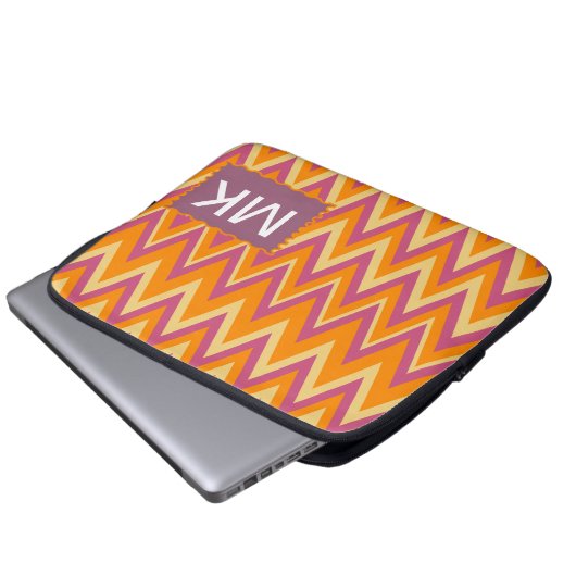 Aztec Tribal ZigZag Laptopschutzhülle (Vorne Knopf)