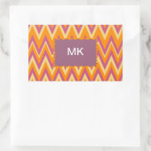 Aztec Tribal ZigZag Rechteckiger Aufkleber (Tasche)