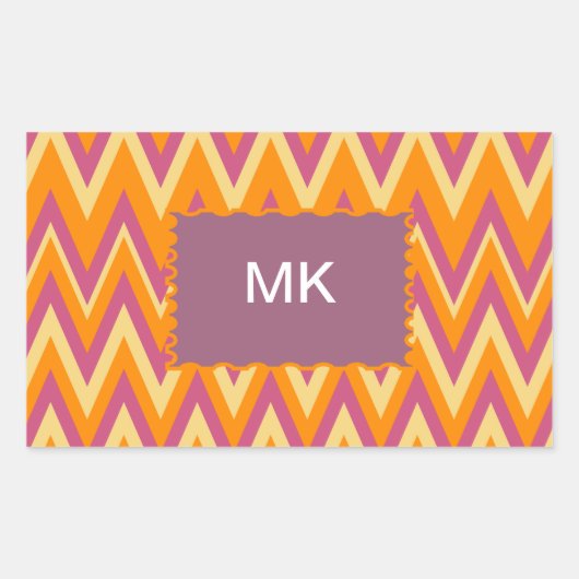 Aztec Tribal ZigZag Rechteckiger Aufkleber (Vorderseite)