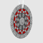 Aztec trifft Alien Akrylenschmuck Ornament (Vorderseite)