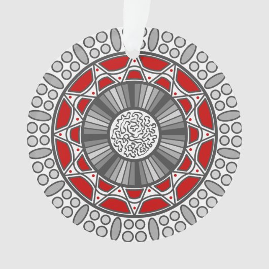 Aztec trifft Alien Akrylenschmuck Ornament (Vorderseite)