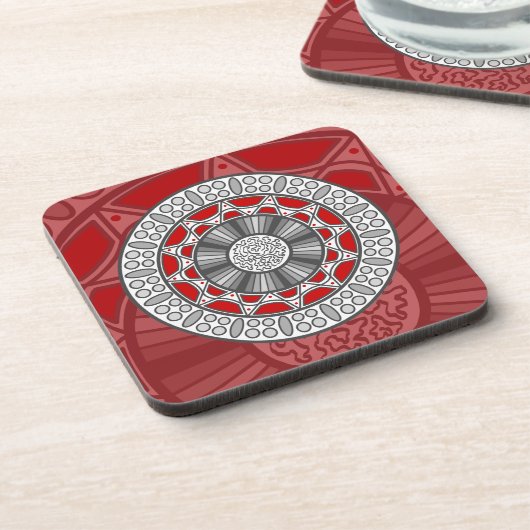 Aztec trifft Alien Square Untersetzer (Linke Seite)