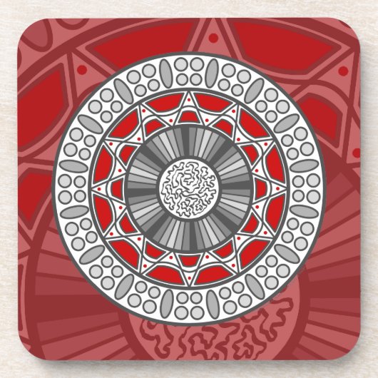 Aztec trifft Alien Square Untersetzer (Vorderseite)