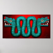 Aztec Turquoise Mosaic Serpent Poster (Vorne)