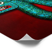 Aztec Turquoise Mosaic Serpent Poster (Ecke)