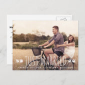 Aztec Typografie Just Married Postcard Ankündigungspostkarte (Vorne/Hinten)