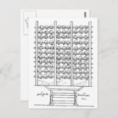 Aztec Tzompantli Skull Rack Codex Duran Postkarte (Vorne/Hinten)