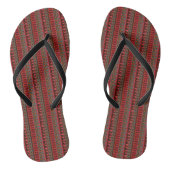 Aztec Warm Red Orange Brown Art Flip Flops Badesandalen (Fußbett)
