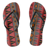 Aztec Warm Red Orange Brown Art Flip Flops Badesandalen (Fußbett)
