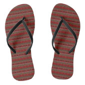 Aztec Warm Red Orange Brown Art Flip Flops Badesandalen (Fußbett)