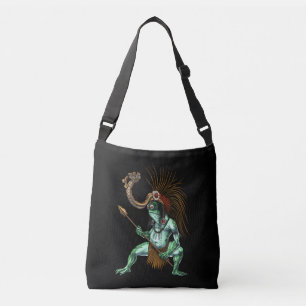 Aztec Warrior Deity Cueyatl Tragetaschen Mit Langen Trägern