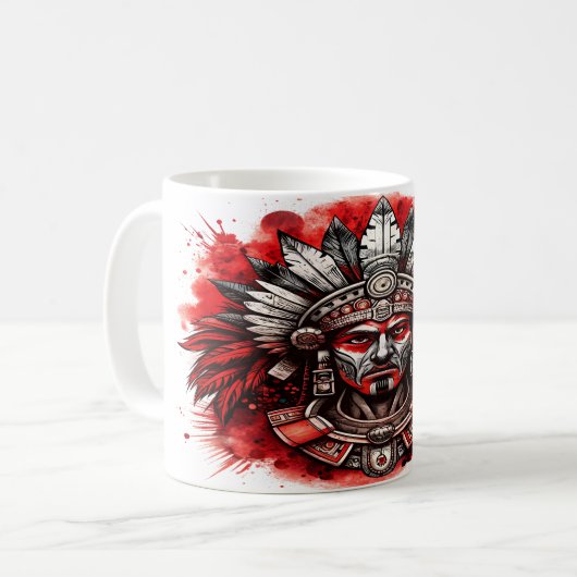 Aztec Warrior Kaffeetasse (Vorderseite Links)