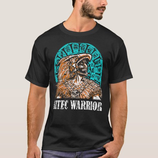 Aztec Warrior King Mexican Native Art Maya Mayans T-Shirt (Vorderseite)