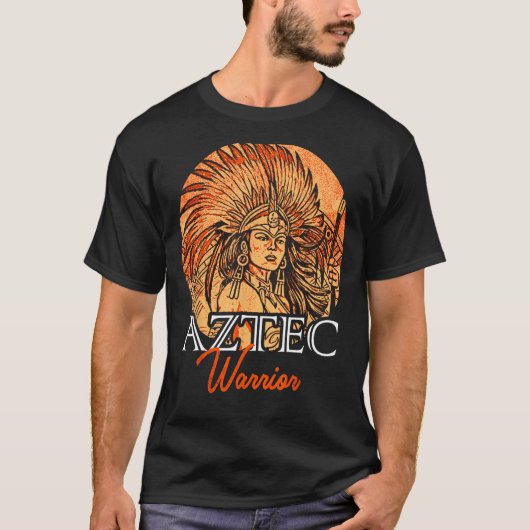 Aztec Warrior King Mexican Native Art Mayans T-Shirt (Vorderseite)