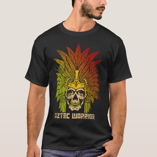 Aztec Warrior King Mexico Native Aztec Mayas T-Shirt (Vorderseite)
