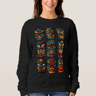 Aztec Warrior Lucha Libre Mask Sweatshirt