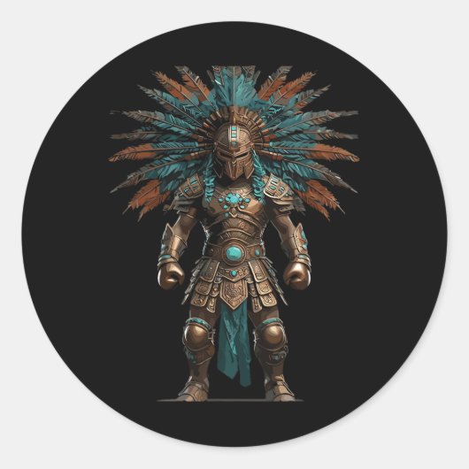 Aztec Warrior Mexican Boxing Pride Runder Aufkleber (Vorderseite)