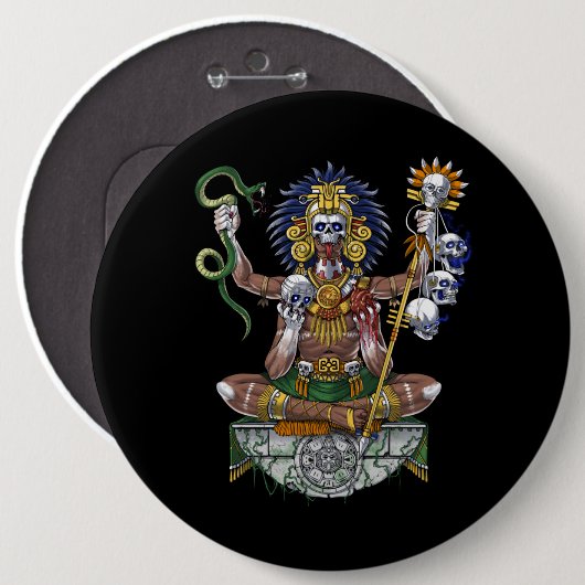 Aztec Warrior Shaman Button (Vorne & Hinten)