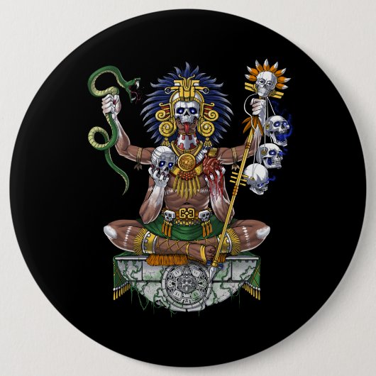 Aztec Warrior Shaman Button (Vorderseite)