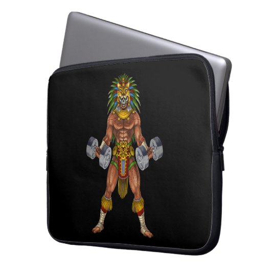 Aztec Warrior Weightlifting Laptopschutzhülle (Vorderseite Links)