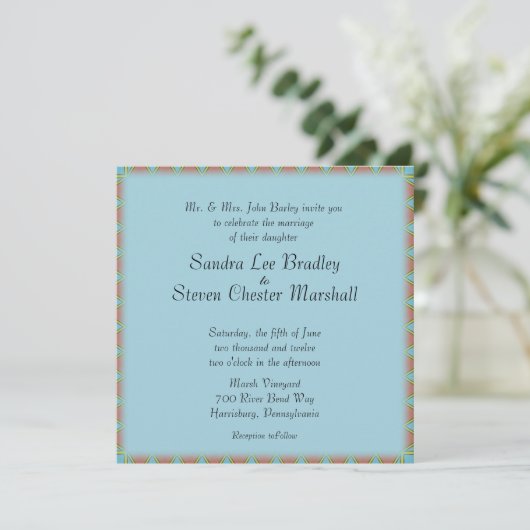 Aztec Wedding Einladung (Stehend Vorderseite)