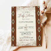 Aztec Western Baby Showeinladung, Rustikales Boho Einladung