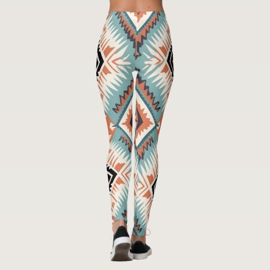 Aztec Western Tribal Large Pattern Leggings (Rückseite)