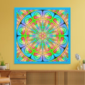 Aztec Wheel Wrapped Canvas Leinwanddruck (Insitu (Wohnzimmer))