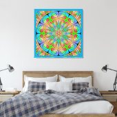 Aztec Wheel Wrapped Canvas Leinwanddruck (Insitu (Schlafzimmer))