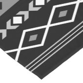 Aztec White Gray Black Mixed Motifs lg Muster Kurzer Tischläufer (Ecke)
