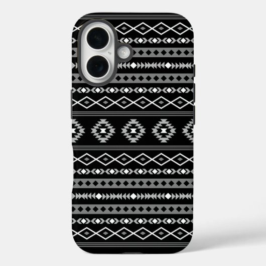 Aztec White Gray Black Mixed Motifs Muster Case-Mate iPhone Hülle (Rückseite)