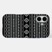 Aztec White Gray Black Mixed Motifs Muster Case-Mate iPhone Hülle (Rückseite (Horizontal))