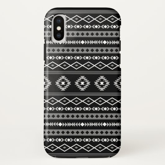 Aztec White Gray Black Mixed Motifs Muster Case-Mate iPhone Hülle (Rückseite)
