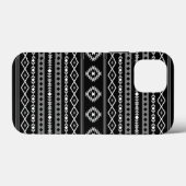 Aztec White Gray Black Mixed Motifs Muster Case-Mate iPhone Hülle (Rückseite (Horizontal))