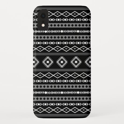 Aztec White Gray Black Mixed Motifs Muster Case-Mate iPhone Hülle (Rückseite)