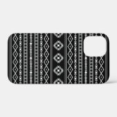 Aztec White Gray Black Mixed Motifs Muster Case-Mate iPhone Hülle (Rückseite (Horizontal))
