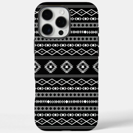 Aztec White Gray Black Mixed Motifs Muster Case-Mate iPhone Hülle (Rückseite)
