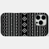 Aztec White Gray Black Mixed Motifs Muster Case-Mate iPhone Hülle (Rückseite (Horizontal))