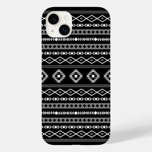 Aztec White Gray Black Mixed Motifs Muster Case-Mate iPhone Hülle (Rückseite)