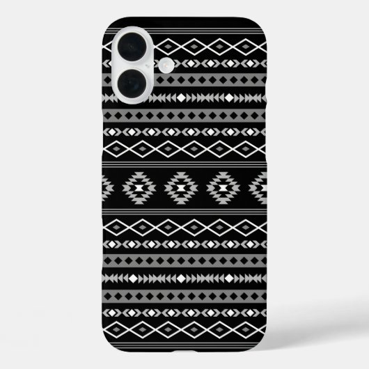 Aztec White Gray Black Mixed Motifs Muster Case-Mate iPhone Hülle (Rückseite)