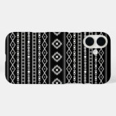 Aztec White Gray Black Mixed Motifs Muster Case-Mate iPhone Hülle (Rückseite (Horizontal))